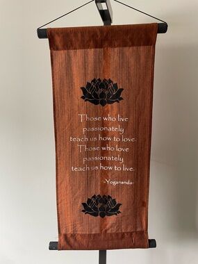 Handmade Yogananda Quote Wall Hanging Lotus Home Decor